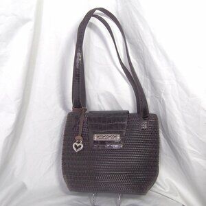 Vintage Brighton Crocodile/Basket Weave Brown Shoulder Bag with Hangtag